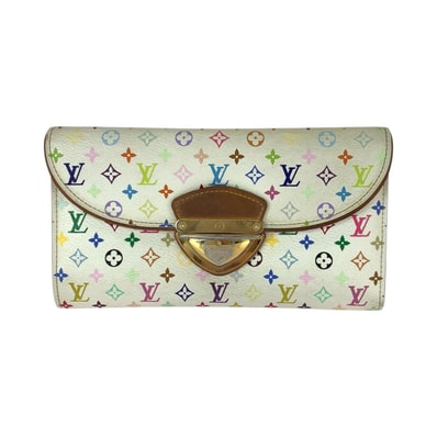 LOUIS VUITTON ルイヴィトン モノグラム マルチカラー ポルトフォイユ ウジェニ ホワイト ゴールド金具 PVC レザー/ 長財布 ロングウォレット 600866 【中古】