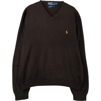 古着 ラルフローレン Ralph Lauren POLO by Ralph Lauren Vネック ピマコットンニットセーター メンズXL相当/eaa619003