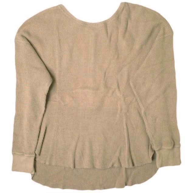 B:MING by BEAMS ビーミング バイ ビームス サーマルバックヘンリーTシャツ 93-14-0172-213 ONE SIZE ベージュ 長袖 ワッフル カットソー トップス g19450