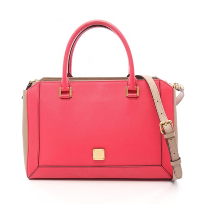 エム・シー・エム MCM 2WAY ハンドバッグ バッグ レザー レディース ピンク系 / ベージュ系 【中古】