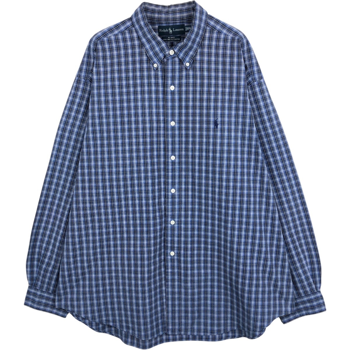 古着 ラルフローレン Ralph Lauren BLAKE 長袖 ボタンダウンチェックシャツ メンズXXL相当/eaa629040