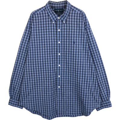 古着 ラルフローレン Ralph Lauren BLAKE 長袖 ボタンダウンチェックシャツ メンズXXL相当/eaa629040