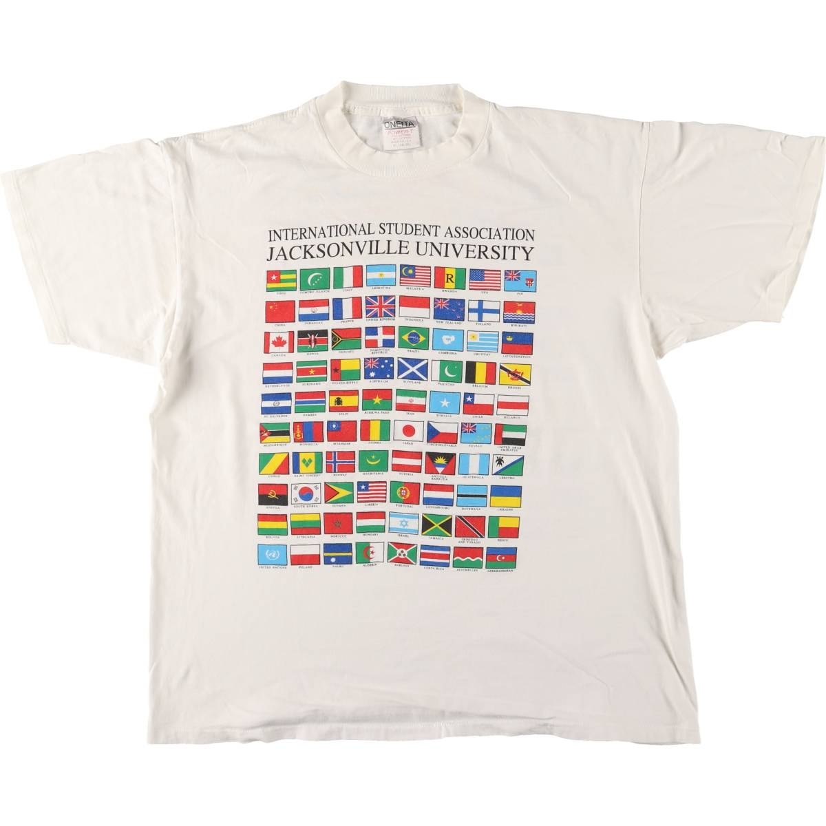古着 90年代 オニータ ONEITA 国旗柄 プリントTシャツ USA製 メンズXL相当 ヴィンテージ/eaa563101