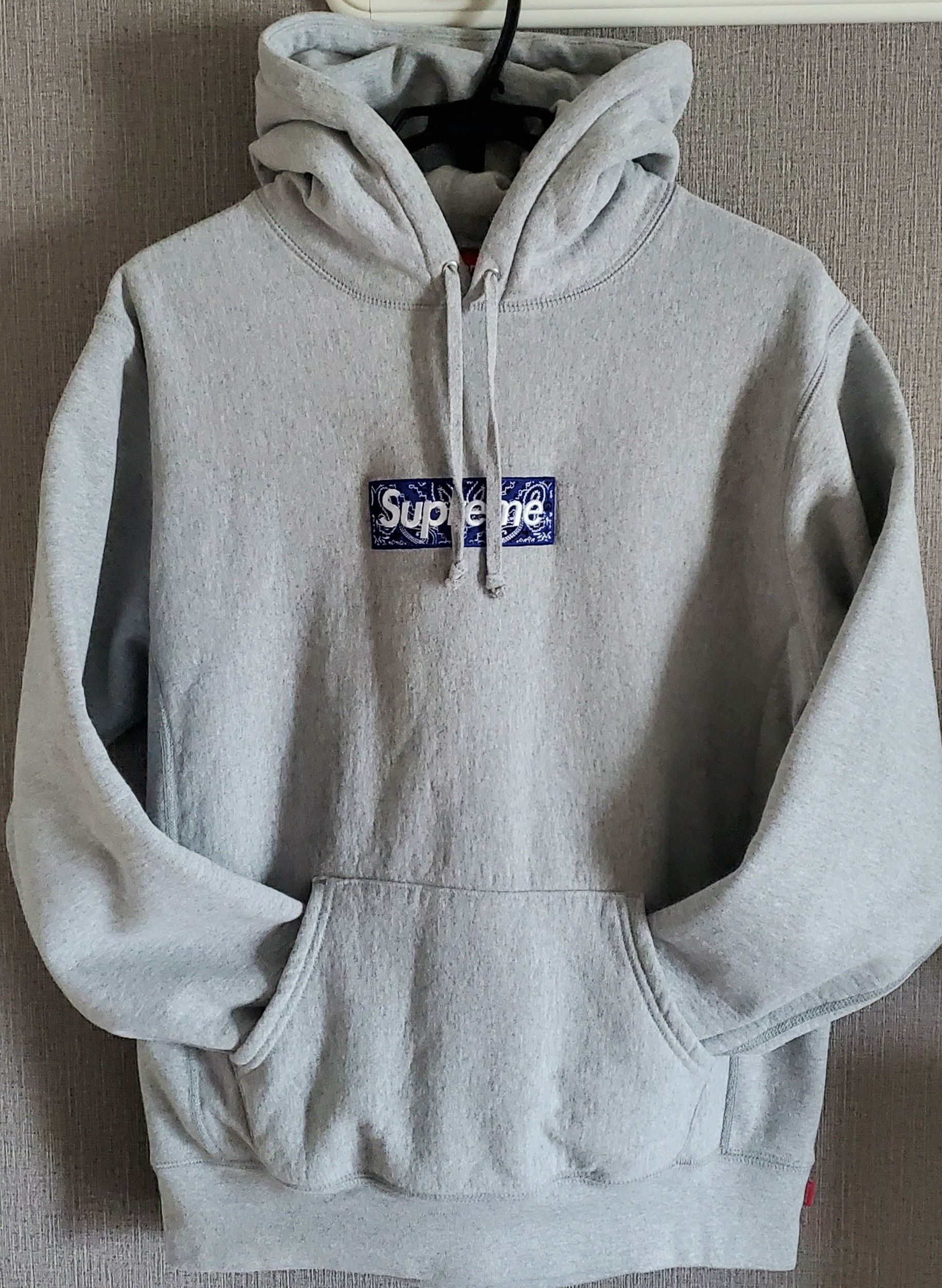 Supreme Bandana Box Logo Hooded Sweatshirt "Grey"