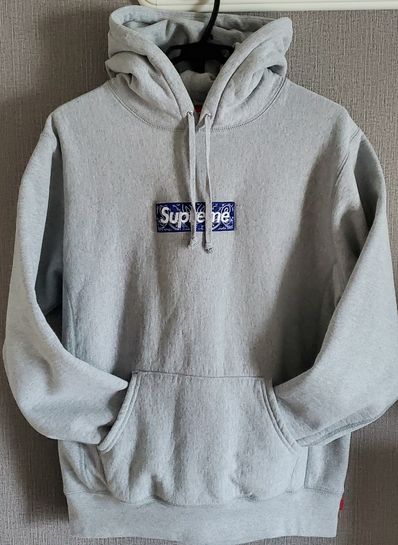 Supreme Bandana Box Logo Hooded Sweatshirt "Grey"