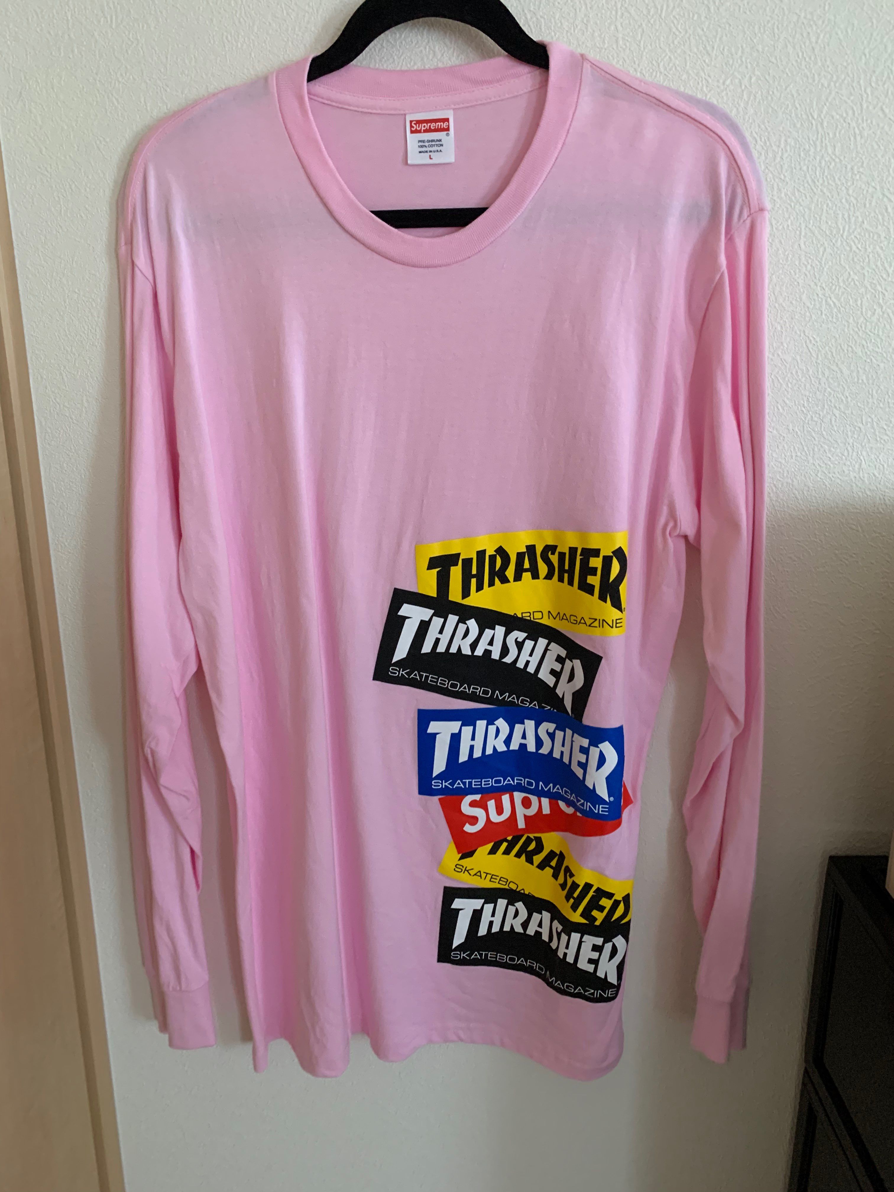 Supreme / Thrasher® Multi Logo L/S Tee "Light Pink"