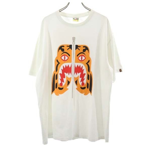 A BATHING APE アベイシングエイプ タイガー 両面プリント 半袖 Tシャツ XL 白