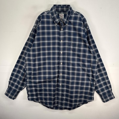 古着 ブルックスブラザーズ Brooks Brothers 長袖シャツ チェック 胸ポケ MADISON L ネイビー系 マルチカラー メンズ