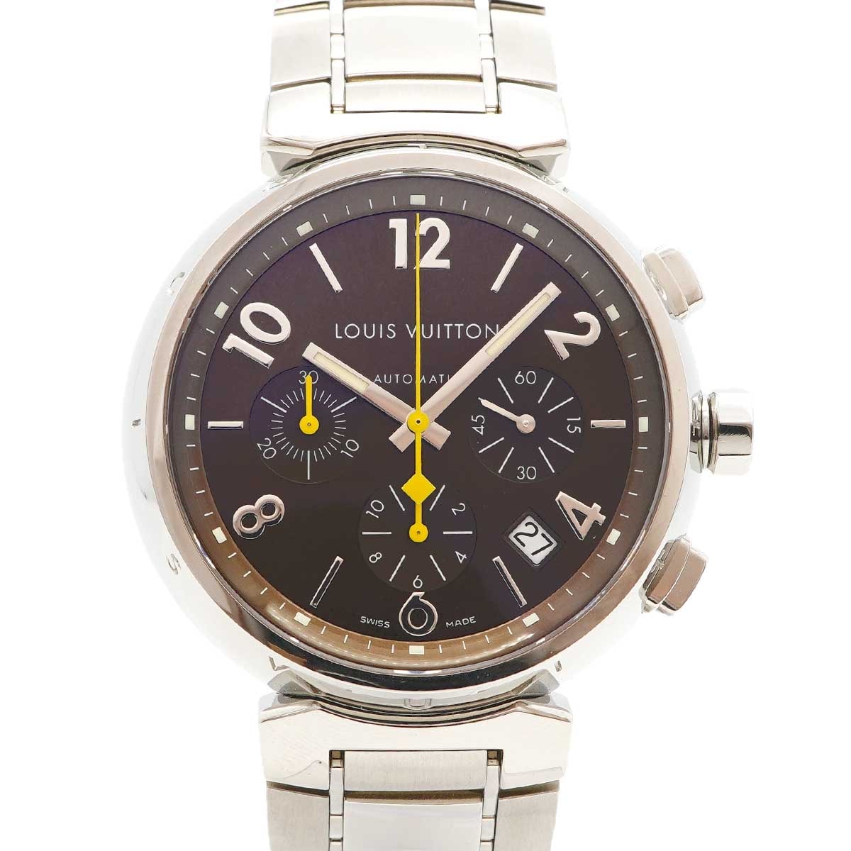 【6wdd0312】ルイヴィトン タンブール Q1121 ブラウン文字盤【中古】腕時計 メンズ