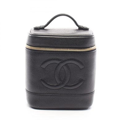 シャネル CHANEL ココマーク ハンドバッグ バッグ キャビアスキン(グレインドカーフ) レディース ブラック系 A01998 【中古】