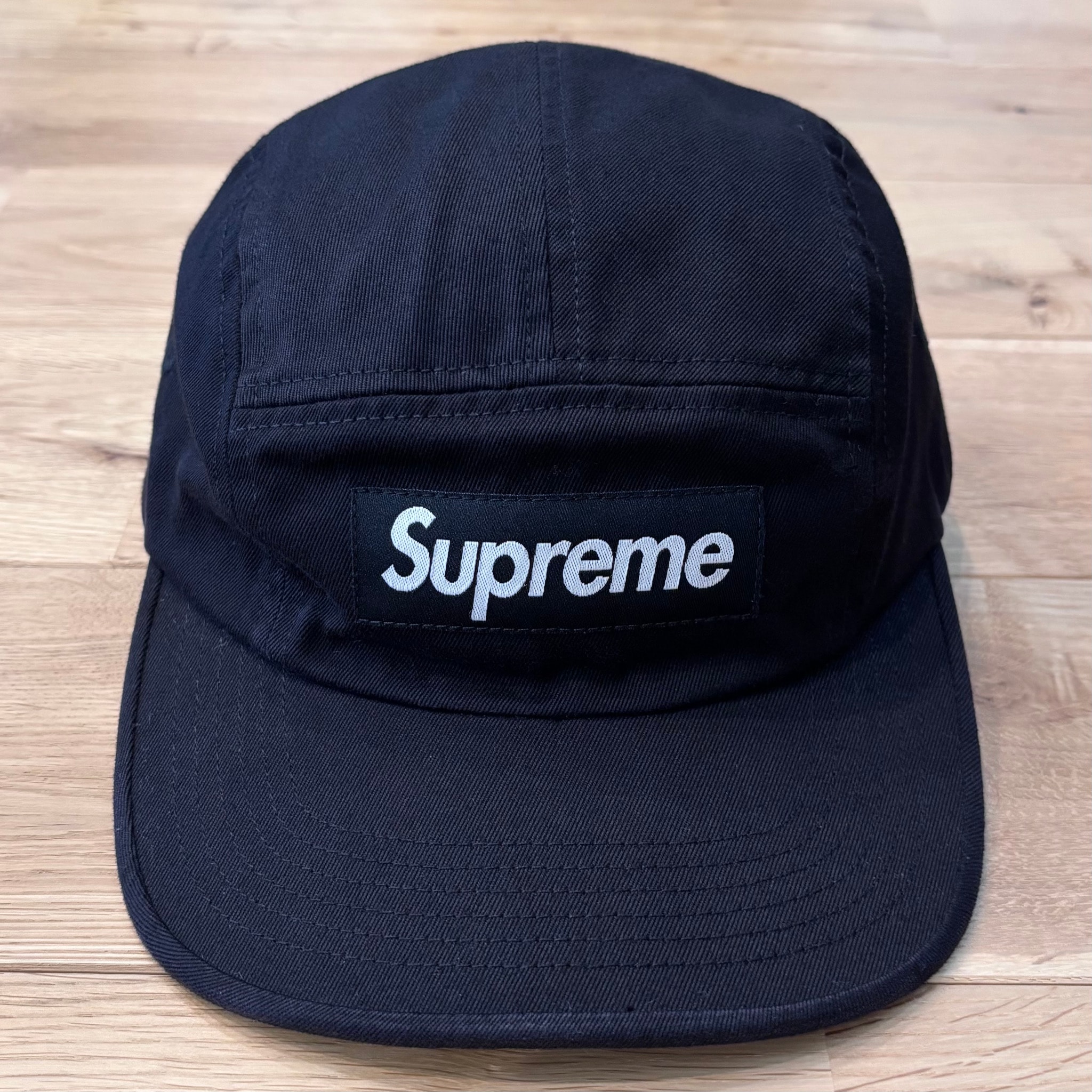 Supreme Washed Chino Twill Camp Cap "Black"(24SS)