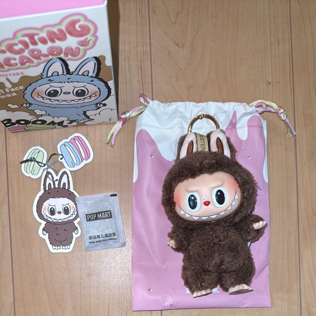 POP MART THE MONSTERS (LABUBU) Exciting Macaron Plush Series CHESTNUT COCOA (Secret)