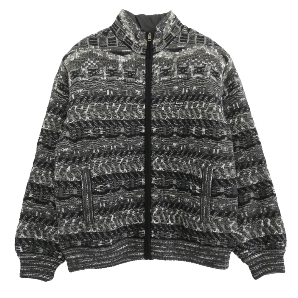 Supreme シュプリーム ニット 21AW Missoni Reversible Knit Jacket ミッソーニ リバーシブル ニット ジャケット ブラック系 グレー系 L【極上美品】【中古】
