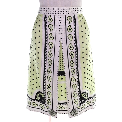 未使用品 エルメス スカート HARNAIS DE COUR ホワイト レディース 36 2H0315DU