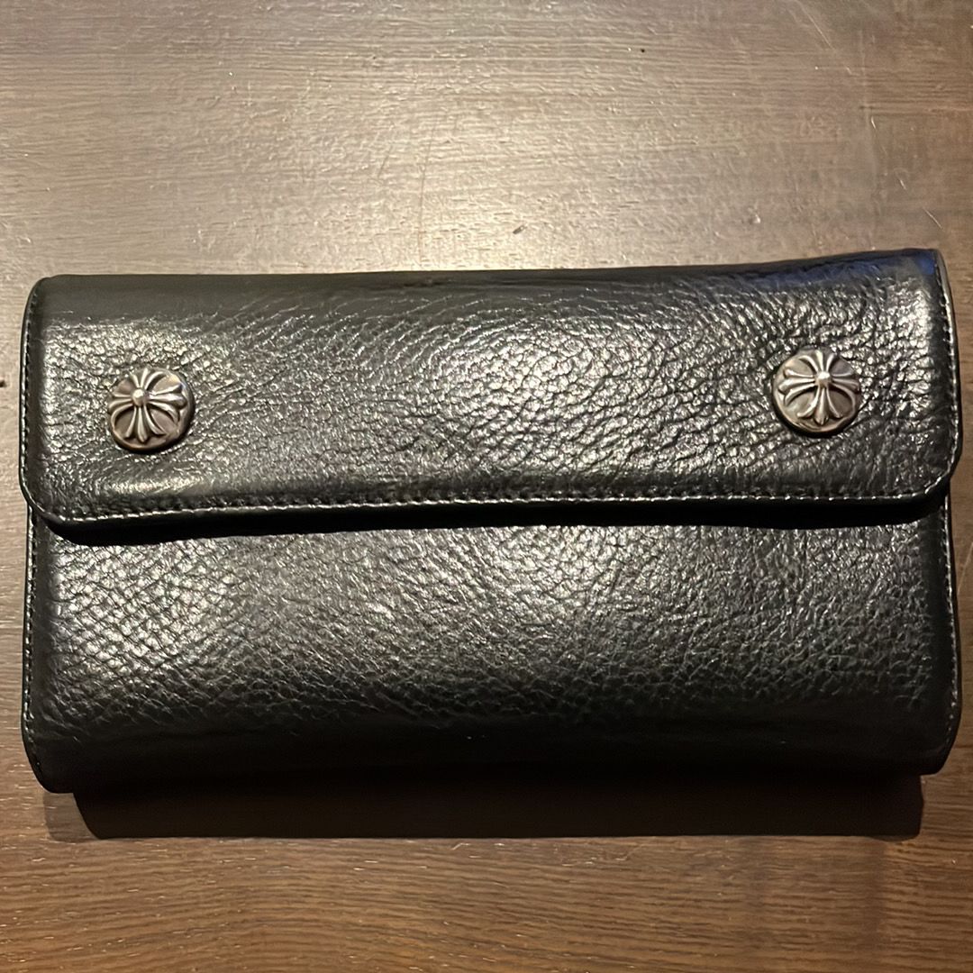 Chrome Hearts Wave Wallet Destroy Leather "Black"