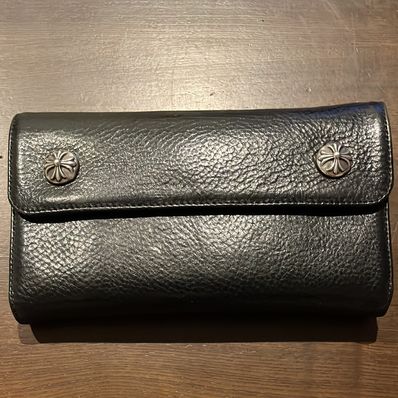 Chrome Hearts Wave Wallet Destroy Leather "Black"