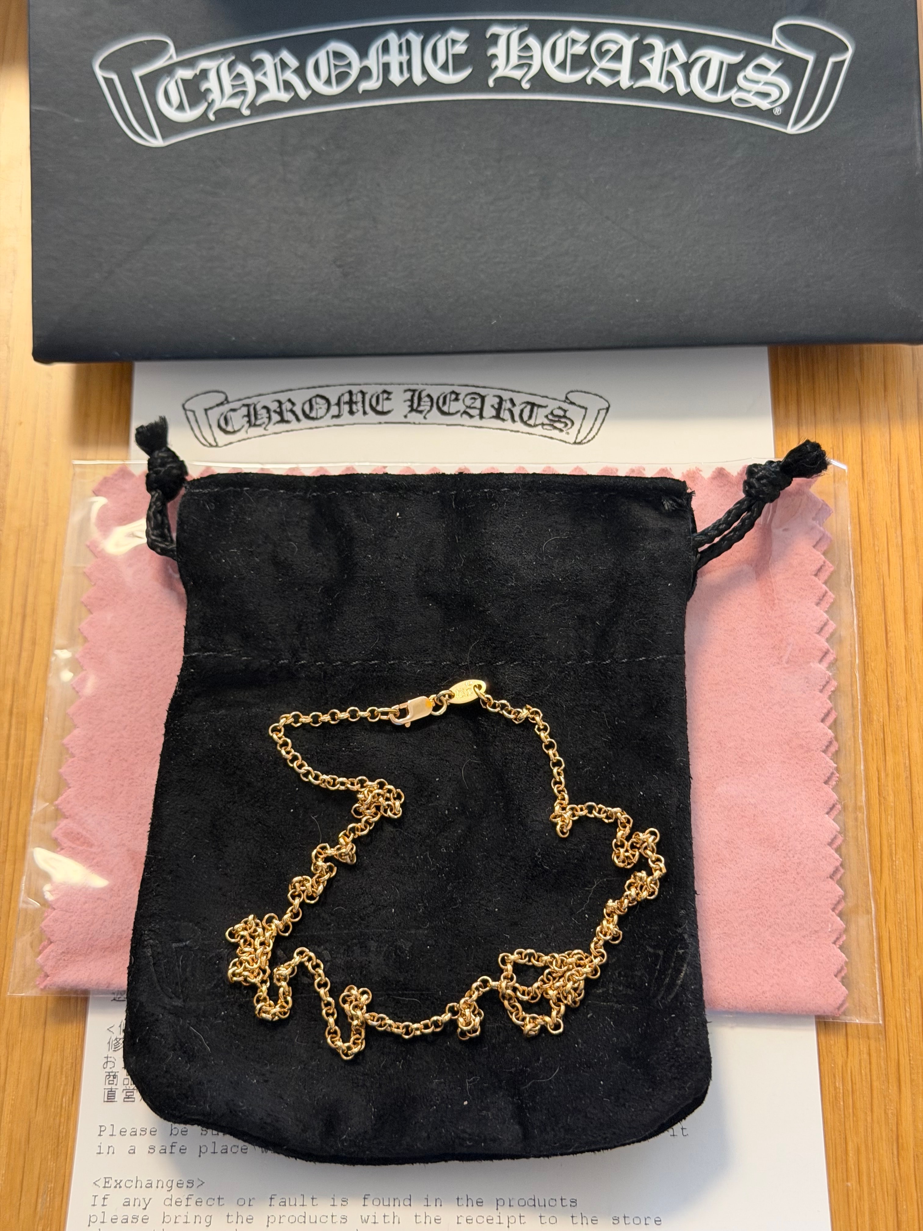 Chrome Hearts 22K Roll Chain Necklace "Yellow Gold"
