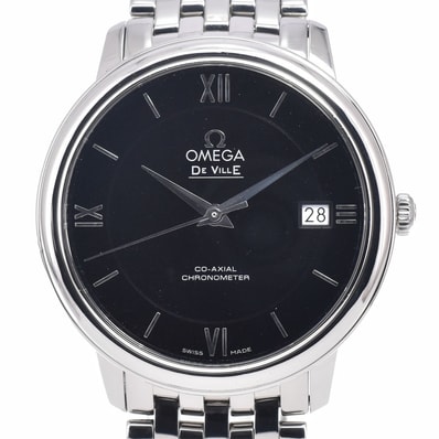 オメガ OMEGA 424.10.37.20.01.001 デビル デイト CO-AXIAL ブラック 自動巻き メンズ 保証書付き 腕時計 J#150065