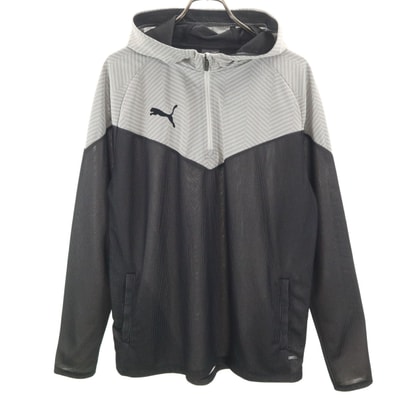 PUMA プーマ 長袖 FUSSBALL ハーフジップ パーカー L ブラック