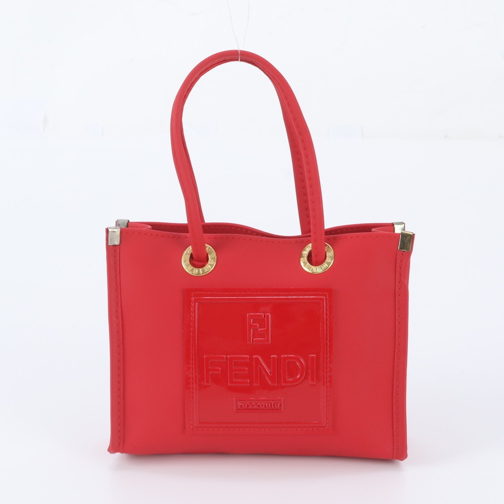 ■極美品 フェンディ FF ロゴ ラバーハンドバッグ