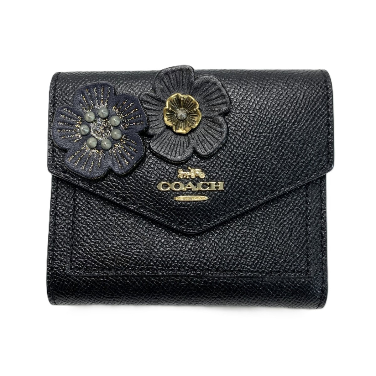 COACH コーチ 財布 ティーローズ 三つ折り  58298 ブラック 財布 レディース