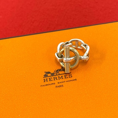 HERMES エルメス シェーヌダンクル コンビ リング シルバー800 K18イエローゴールド リング・指輪 6号 シルバー
32873