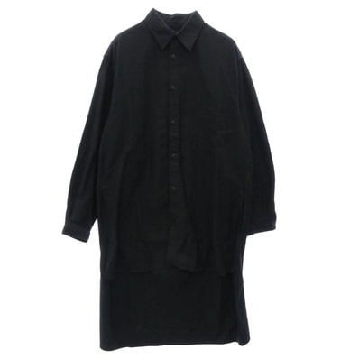 Yohji Yamamoto POUR HOMME ヨウジヤマモトプールオム 長袖シャツ 17SS HD-B99-999 スタッフシャツ バックプリント長袖シャツ ブラック系【中古】