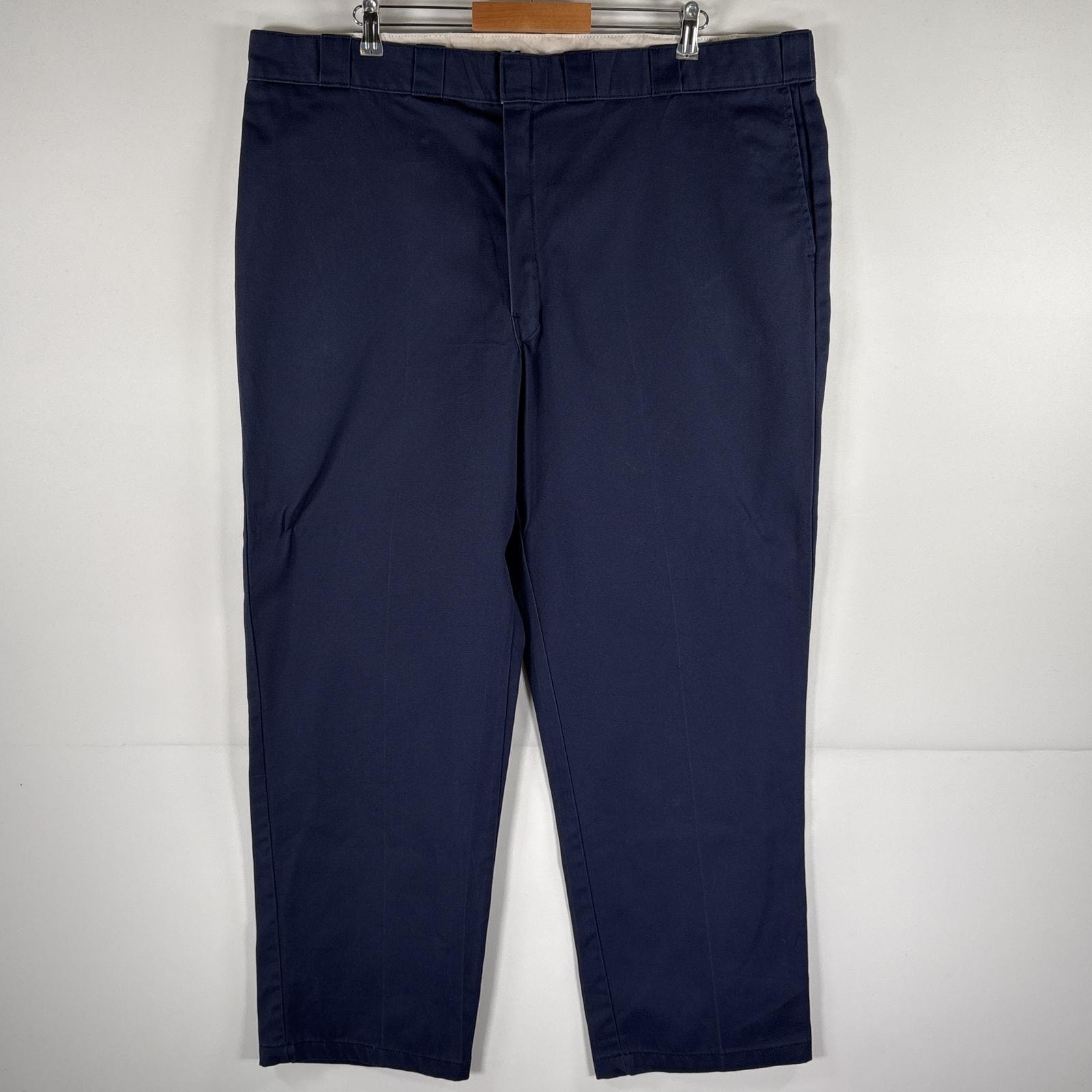 古着 ディッキーズ Dickies ワークパンツ 874 チノパン 大きいサイズ オリジナルフィット ワンポイント w46 L32 ネイビー メンズ