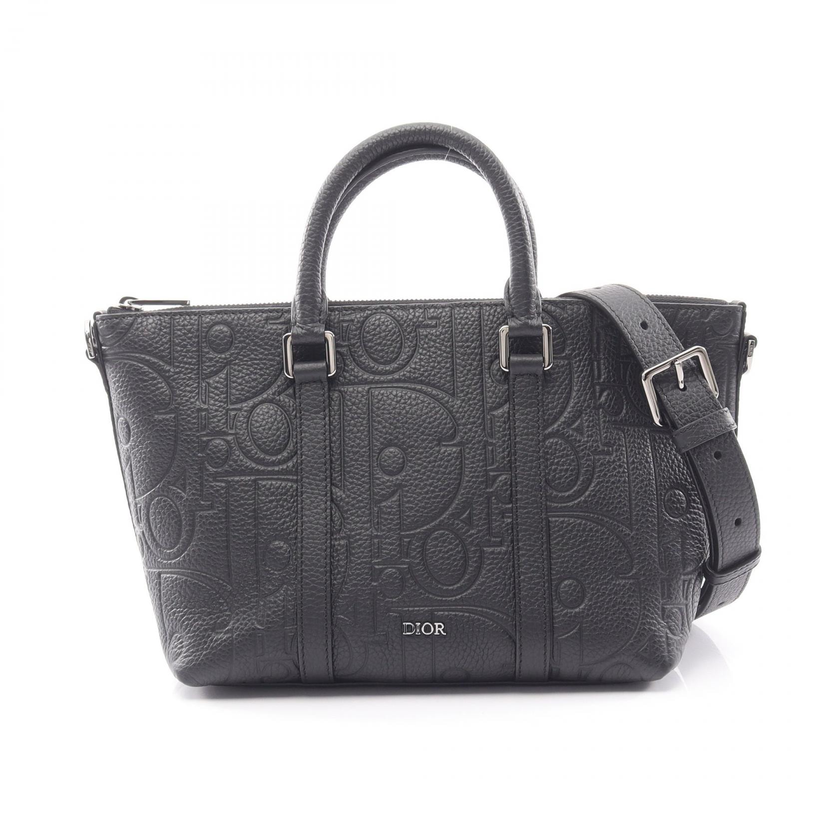 ディオール Dior Weekender 25 ディオール グラビティ 2WAY ハンドバッグ バッグ レザー メンズ ブラック系 1ESPO322LLG_H00N 【中古】