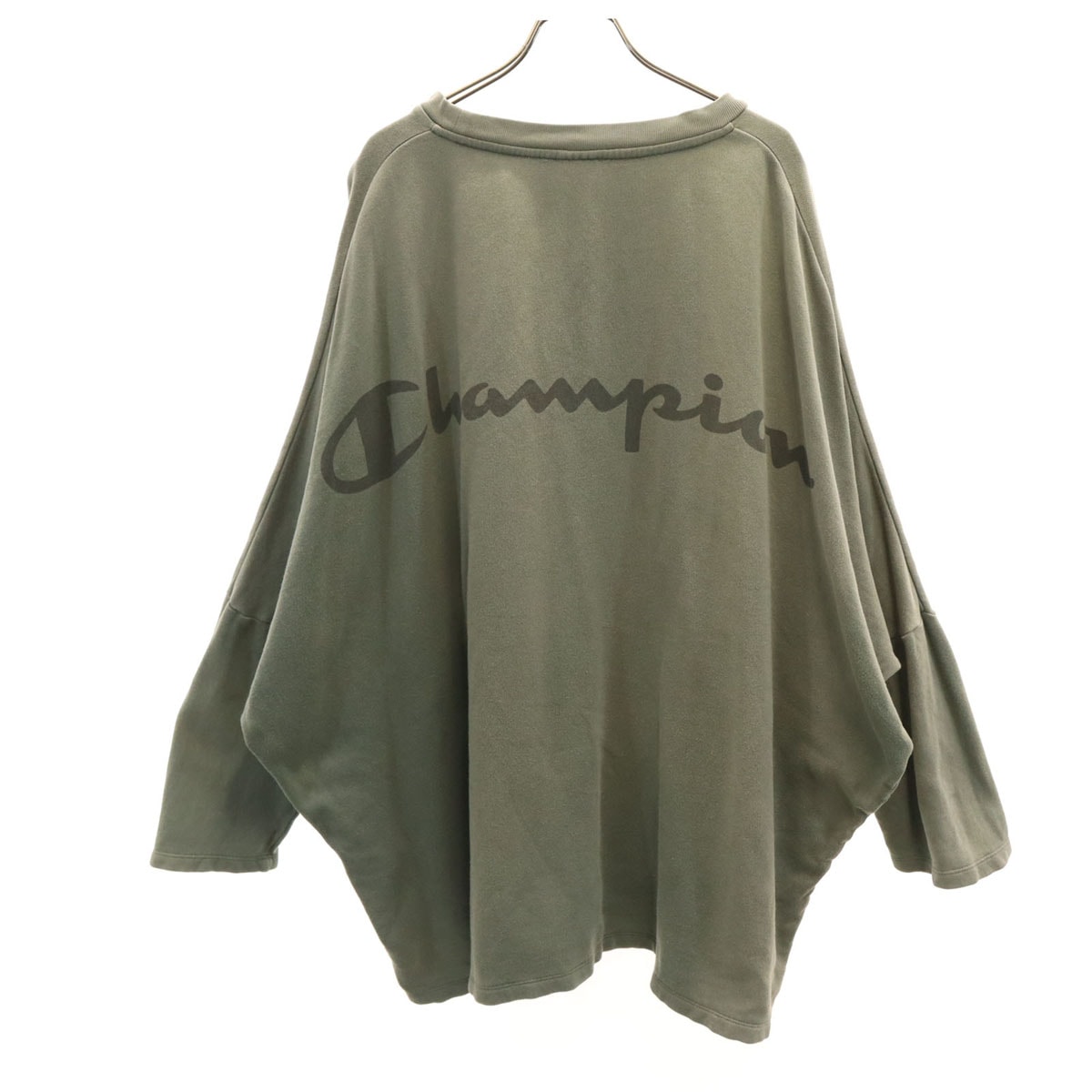 Champion チャンピオン バックロゴ 長袖 スウェット トレーナー L グリーン系