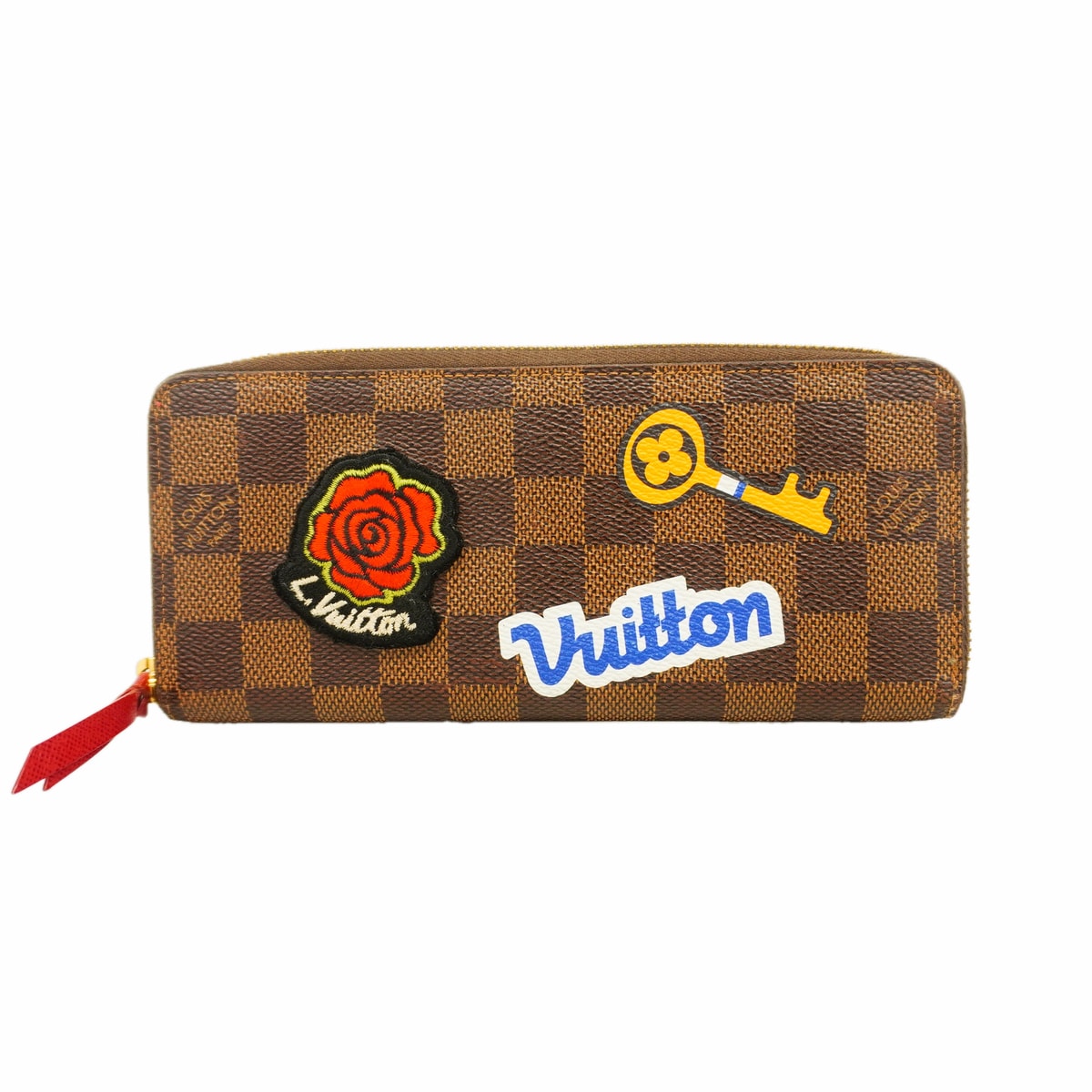 ★SALE【6hc2734】ルイヴィトン 長財布 ダミエ LVストーリーズ ポルトフォイユクレマンス N60147  エベヌ/スリーズ【中古】レディース