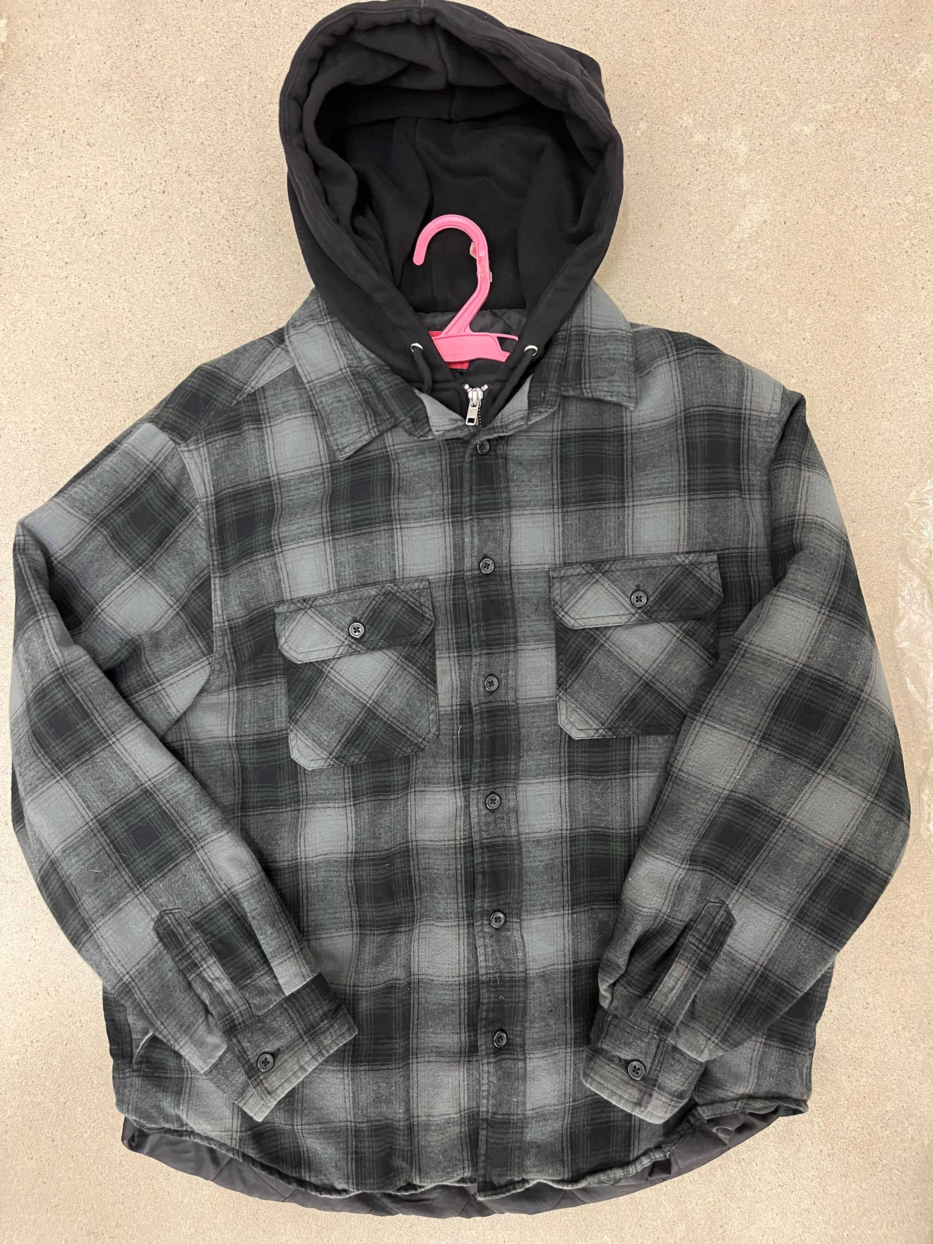 Supreme Hooded Flannel Zip Up Shirt "Black"