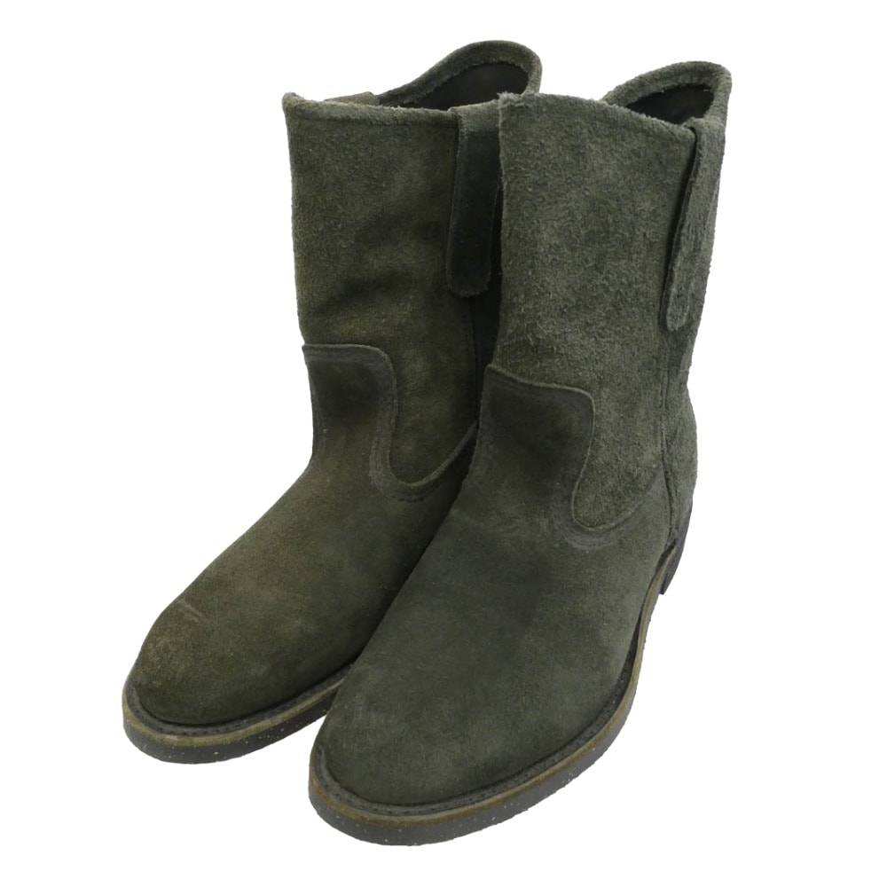 RED WING レッドウィング BEAMS ビームス 8186 BEAMS別注 USA製 07年製 PECOS BOOTS レザー スエード ラフアウト ペコスブーツ モスグリーン系 7.5【中古】