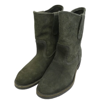 RED WING レッドウィング BEAMS ビームス 8186 BEAMS別注 USA製 07年製 PECOS BOOTS レザー スエード ラフアウト ペコスブーツ モスグリーン系 7.5【中古】