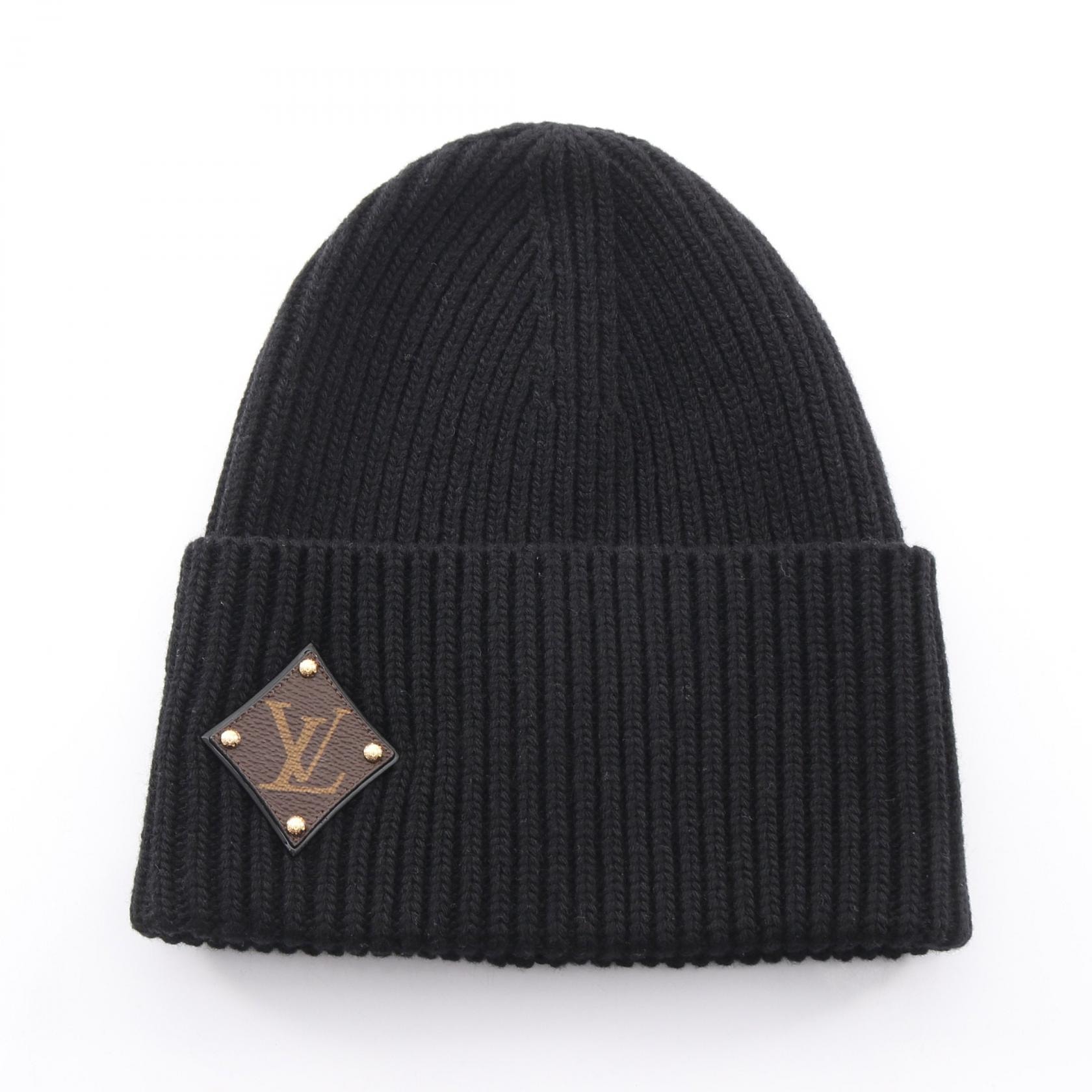 ルイ・ヴィトン LOUIS VUITTON ボネ LVビーニー ニットキャップ 帽子 ウール レディース ブラック系 M76706 【中古】