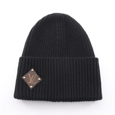 ルイ・ヴィトン LOUIS VUITTON ボネ LVビーニー ニットキャップ 帽子 ウール レディース ブラック系 M76706 【中古】