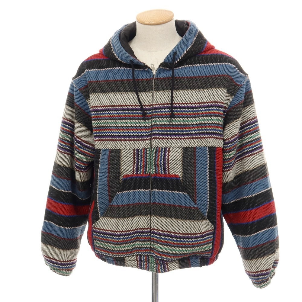 【中古】シュプリーム Supreme 2025年春夏 Woven Stripe Hooded Jacket ポリエステルアクリル 中綿ブルゾン マルチカラー【サイズS】【メンズ】