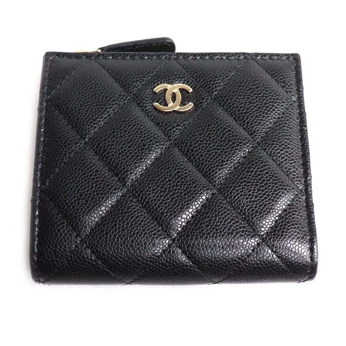 CHANEL シャネル マトラッセ スモールウォレット 二つ折り財布 ブラック AP3388 レディース【中古】【美品】