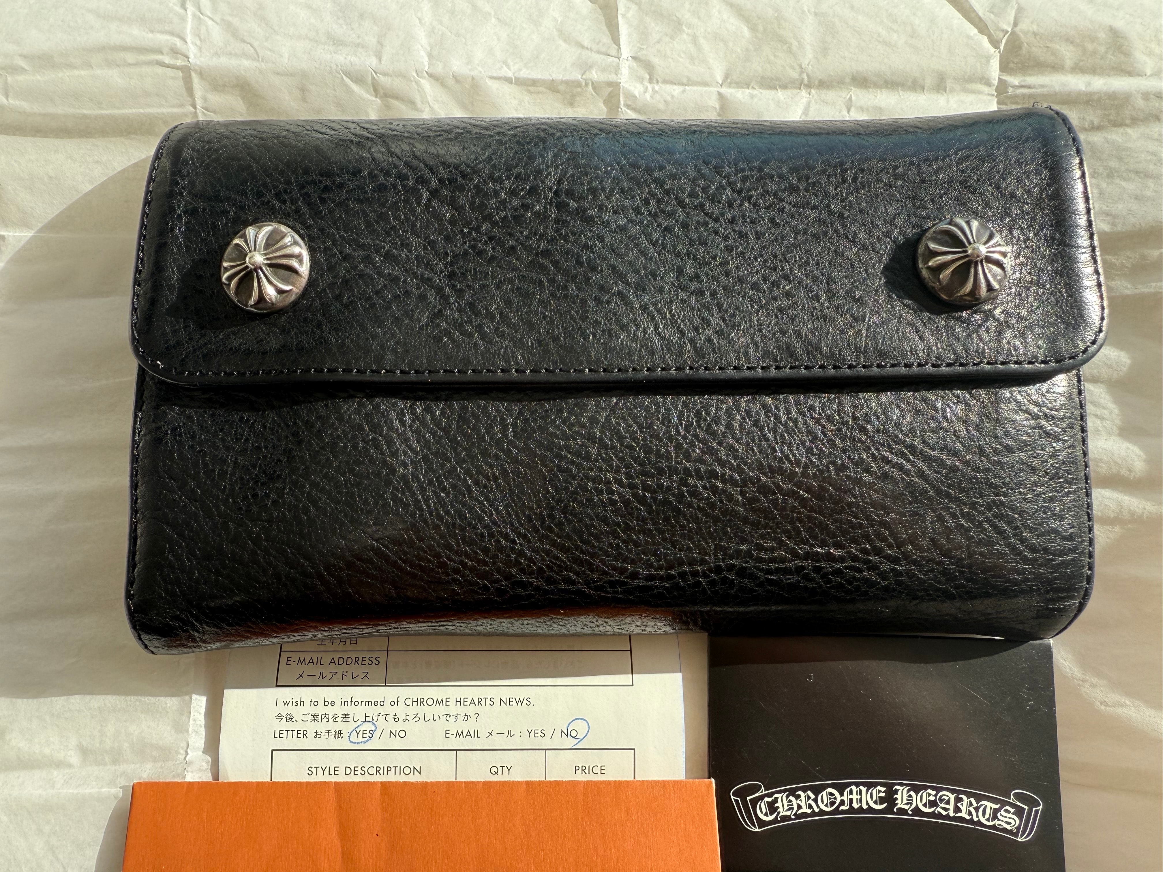 【美品】クロムハーツ CHROME HEARTS ウォレット 財布 ウェーブ WAVE