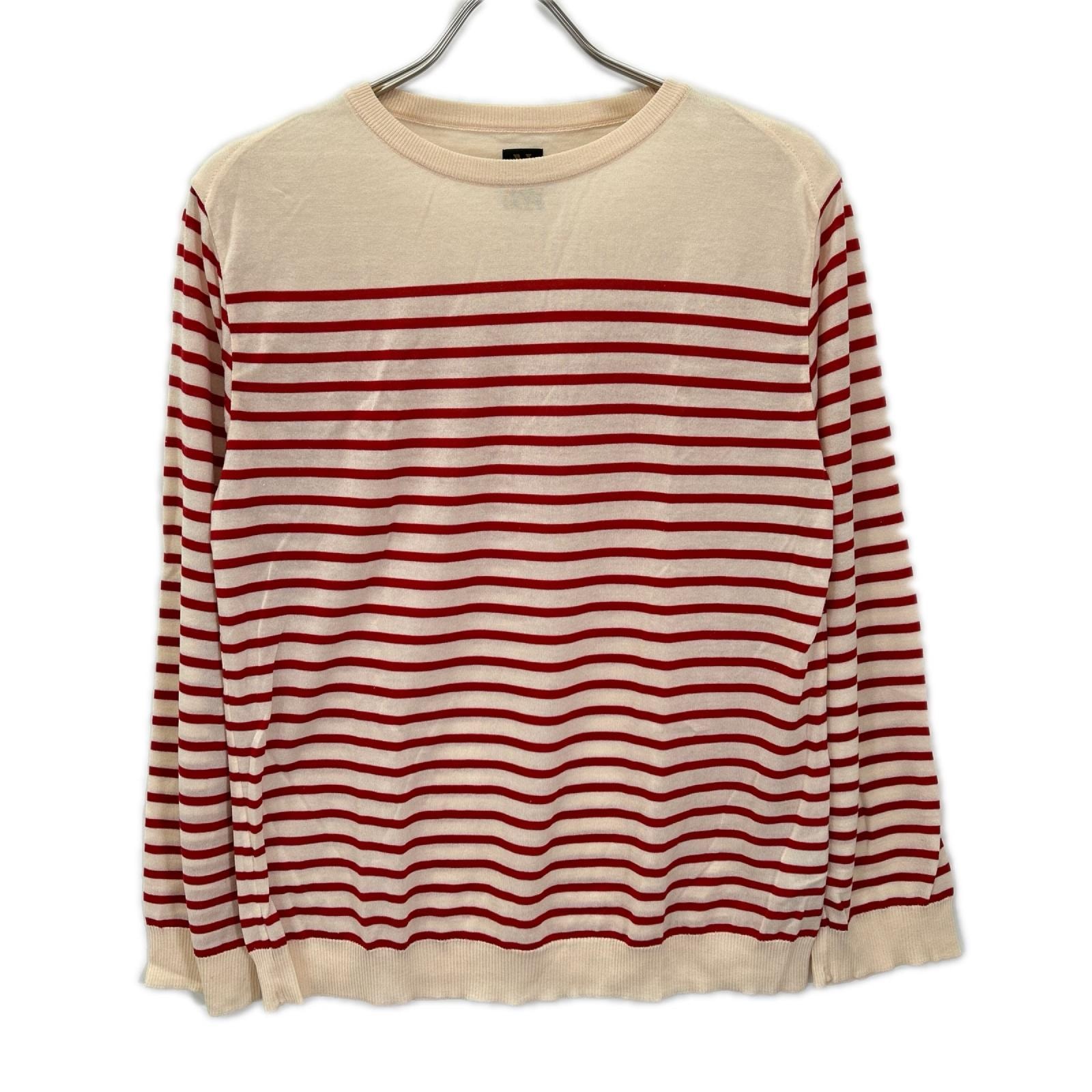 バトナー ベージュレッド CELLULOSE CASHMERE BORDER LONG SLEEVE カットソー 2