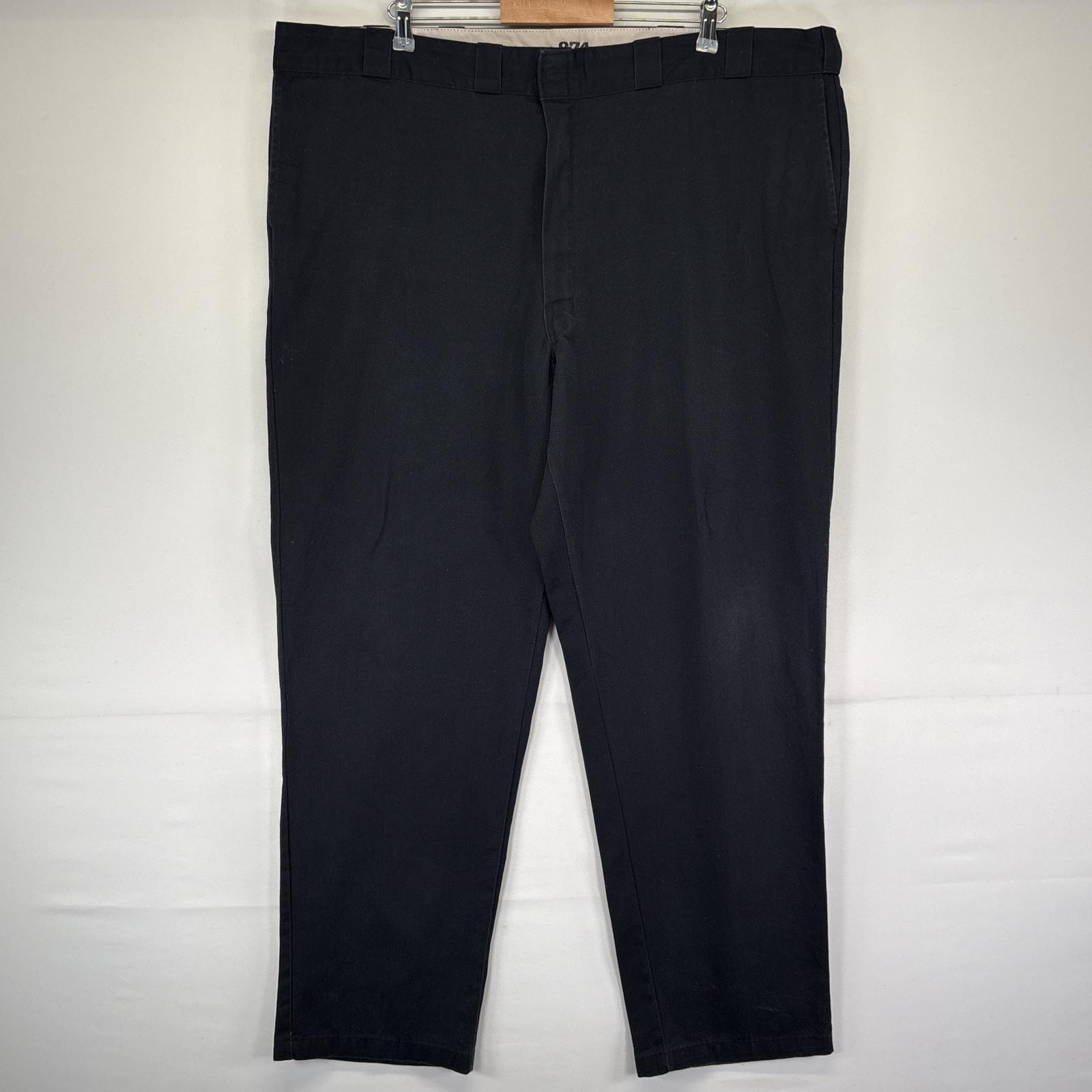 古着 ディッキーズ Dickies ワークパンツ 874 ワンポイントロゴ 長ズボン チノパン 大きいサイズ ジップフライ w48 L34 ブラック メンズ