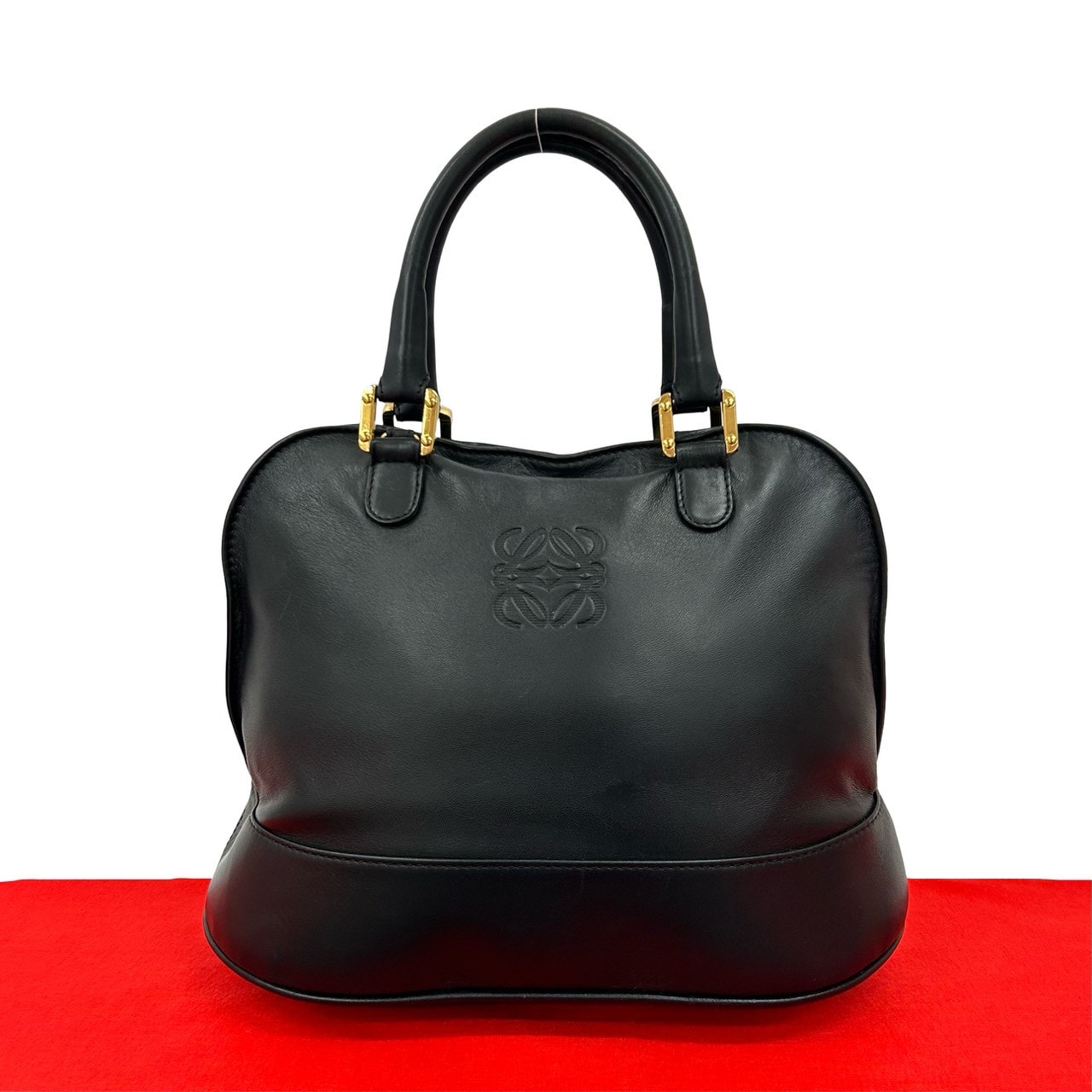 LOEWE ロエベ アナグラム ロゴ レザー ハンドバッグ ブラック
74420