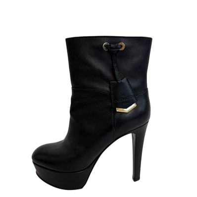 ルイヴィトン LOUIS VUITTON ブーツ ショート ピンヒール ブラック