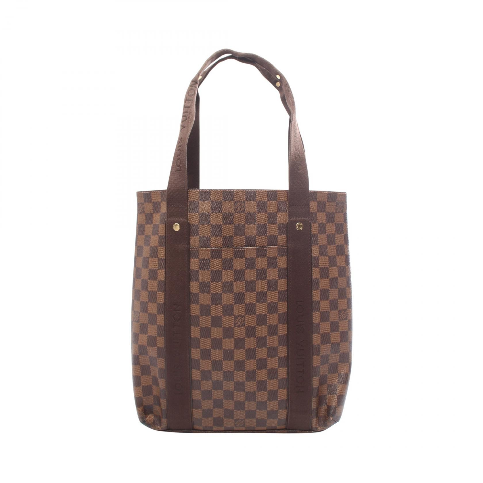 ルイ・ヴィトン LOUIS VUITTON カバ ボブール トートバッグ バッグ PVCコーティングキャンバス レザー ダミエ エベヌ メンズ レディース ブラウン系 N52006 【中古】