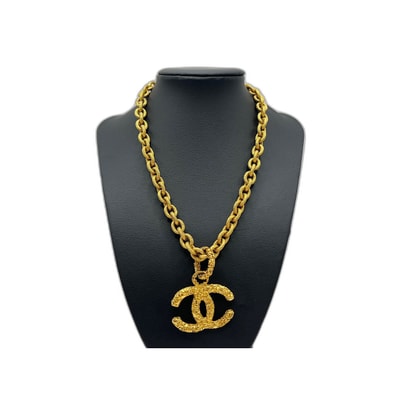 シャネル CHANEL ココマーク 溶岩 ネックレス GP【中古】