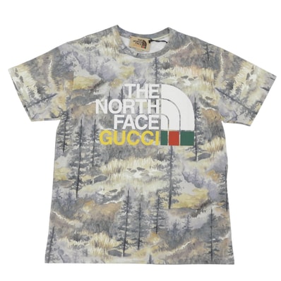 未使用品 グッチ×ザ・ノースフェイス 半袖Tシャツ マルチ S 672475