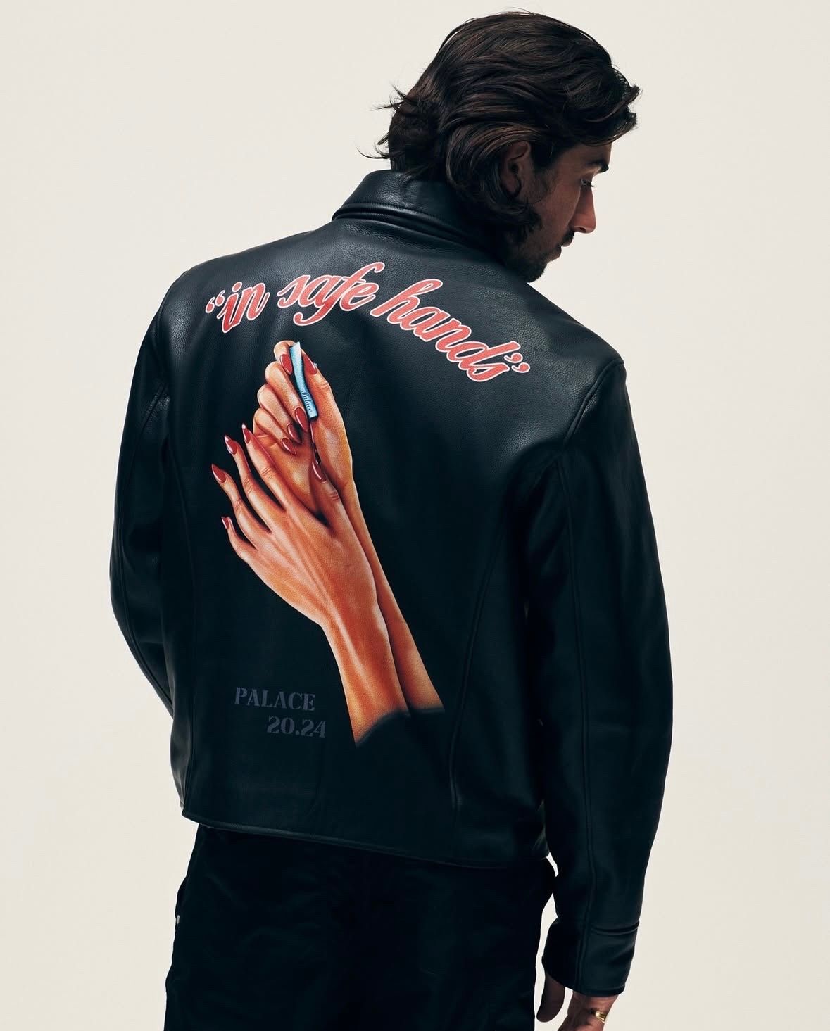 PALACE safe hands leather jacket