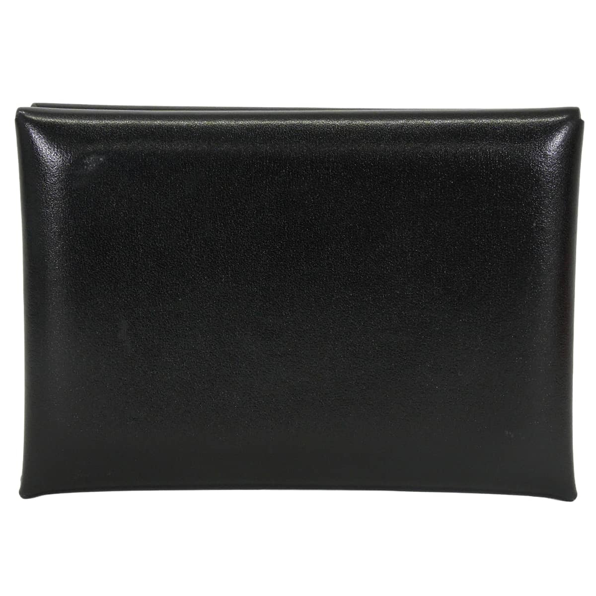 HERMES エルメス カードケース カルヴィ デュオ 黒 (ブラック) ボックスカーフ シルバー金具 B刻印 Aランク【中古】