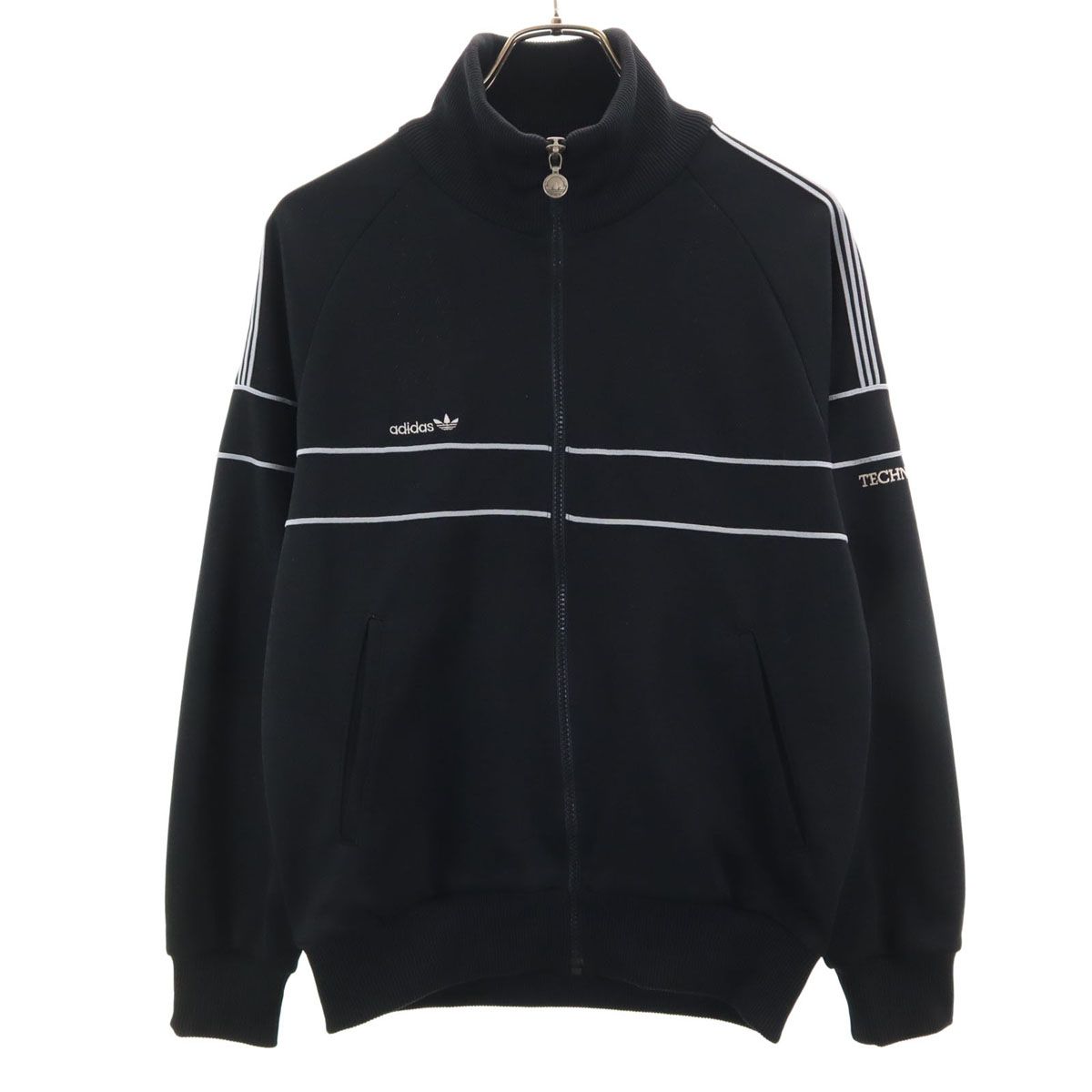 adidas アディダス 70s 西ドイツタグ ヴィンテージ トラックジャケット M ブラック デサント テクノ ジャージ