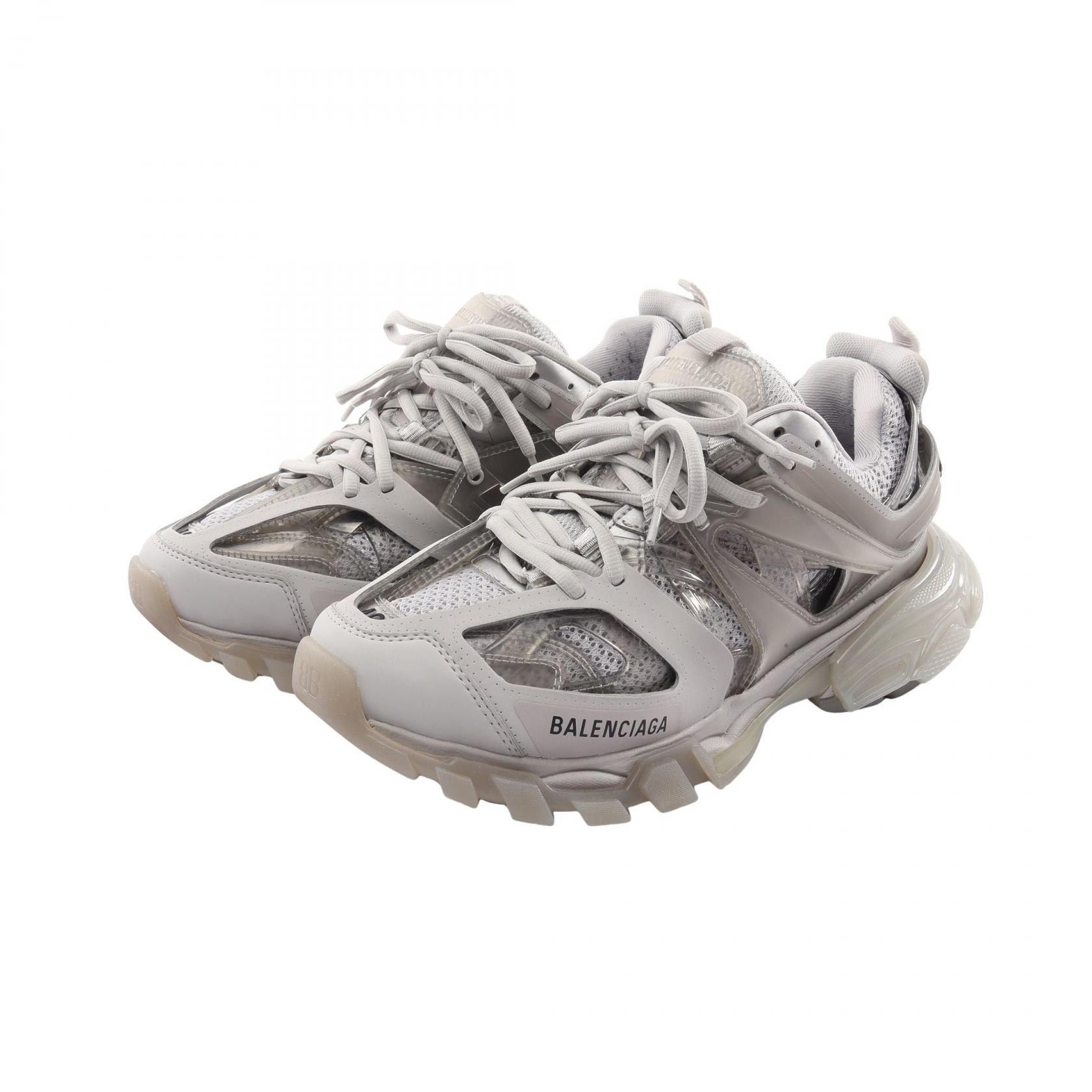 バレンシアガ BALENCIAGA TRACK CLEAR SOLE スニーカー 靴 ファブリック / ラバー メンズ グレー系 647742 【中古】